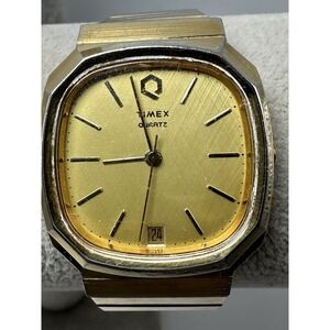 Timex Q Mens Vintage Watch New Battery M Cell 31MM 9" Gold Tone R35